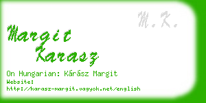 margit karasz business card