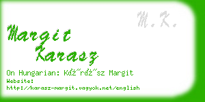 margit karasz business card